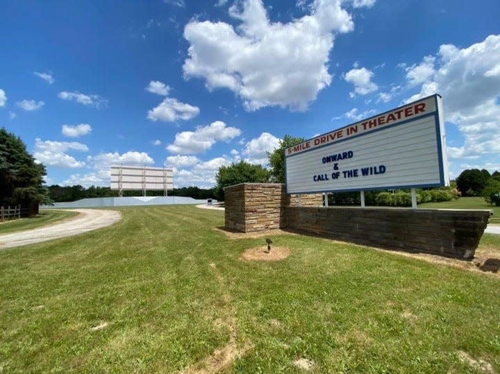 A view of the marquee at 5 Mile Drive In, Dowagiac.