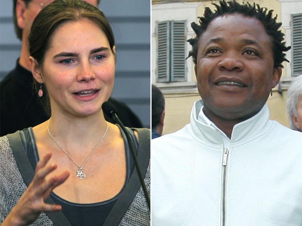 Amanda Knox was convicted of slandering Patrick Lumumba (AP)