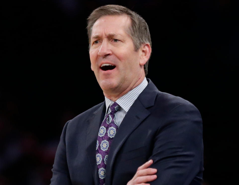 Knicks coach Jeff Hornacek was reportedly fired on Wednesday’s team flight back to New York. (AP)