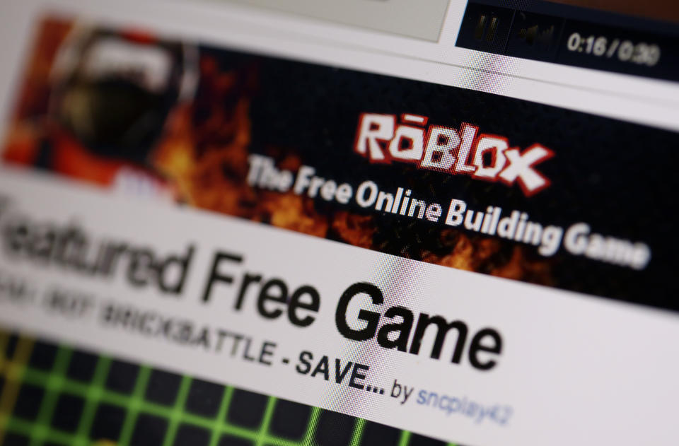A page from the Roblox website is displayed on a computer screen/Getty Images