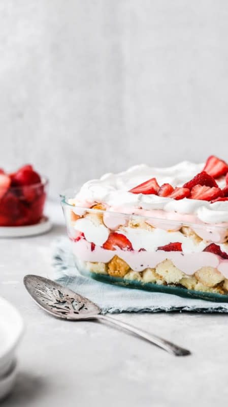 <p><strong>Strawberry Punch Bowl Cake</strong><br> Get the recipe <a href="https://grandbaby-cakes.com/strawberry-punch-bowl-cake/" rel="nofollow noopener" target="_blank" data-ylk="slk:here;elm:context_link;itc:0;sec:content-canvas" class="link "><em><strong>here</strong></em></a></p>