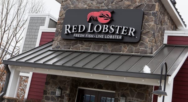 A Red Lobster seafood casual dining chain restaurant.