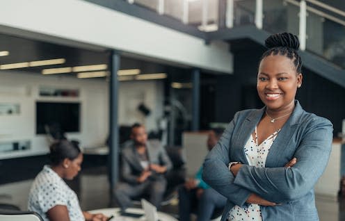   <span class="attribution"><a class="link " href="https://www.shutterstock.com/image-photo/portrait-confident-black-businesswoman-all-african-1256023498" rel="nofollow noopener" target="_blank" data-ylk="slk:Jono Erasmus/Shutterstock;elm:context_link;itc:0;sec:content-canvas">Jono Erasmus/Shutterstock</a></span>