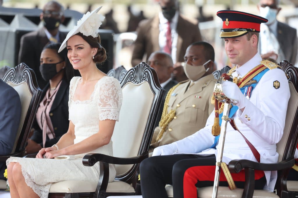 The Duke and Duchess attend the inaugural Commissioning Parade for service personnel in Kingston on 24 March  (Getty)