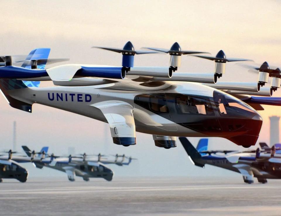 United Airlines Archer Aviation Midnight eVTOL concept drawing.