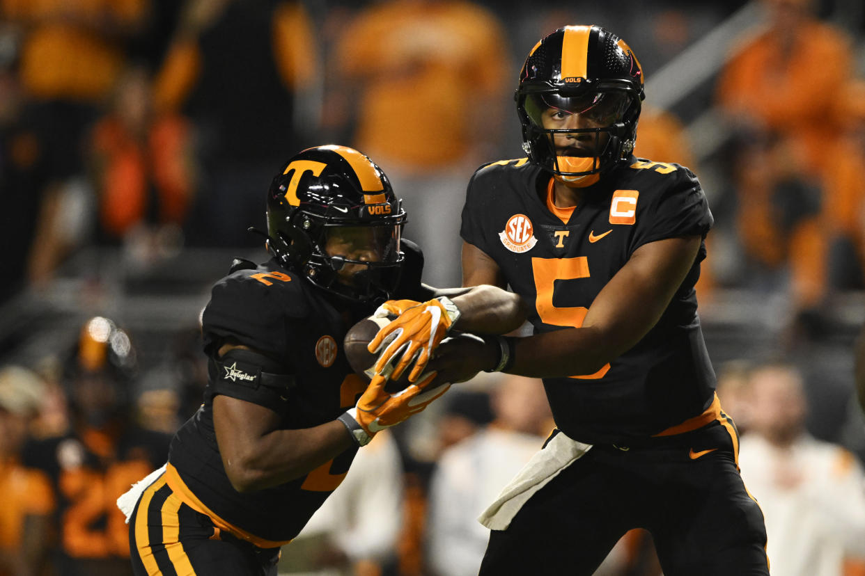 Tennessee is heading to the College Football Playoff in our latest round of bowl projections after debuting at No. 1 on Tuesday night. (Photo by Eakin Howard/Getty Images)