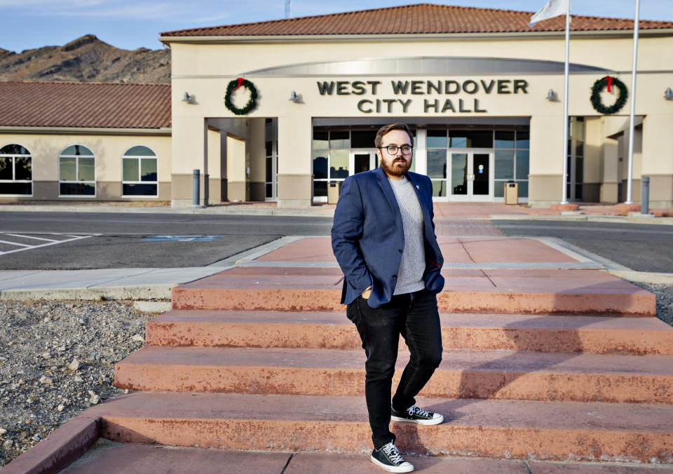 Mayor Daniel Corona in front of City Hall. (Kim Raff / for NBC News)