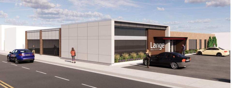 This image shows what the new Lange Real Estate offices will look like when completed on the southwest corner of Douglas and Seneca.