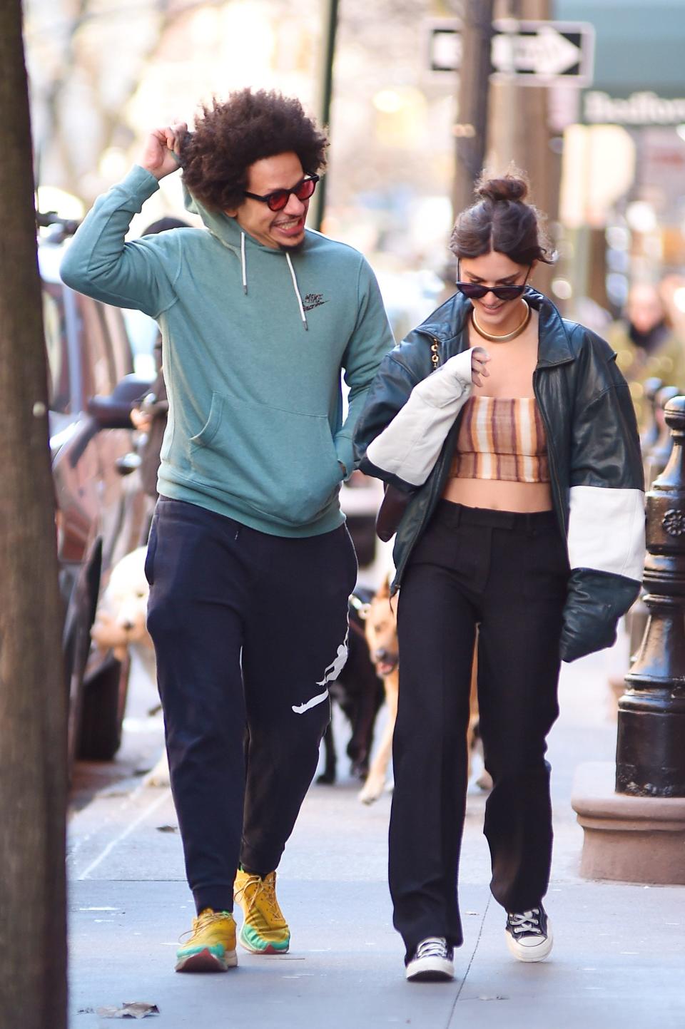 Emily Ratajkowski and Eric Andre are seen out and about on February 10, 2023 in New York, New York.