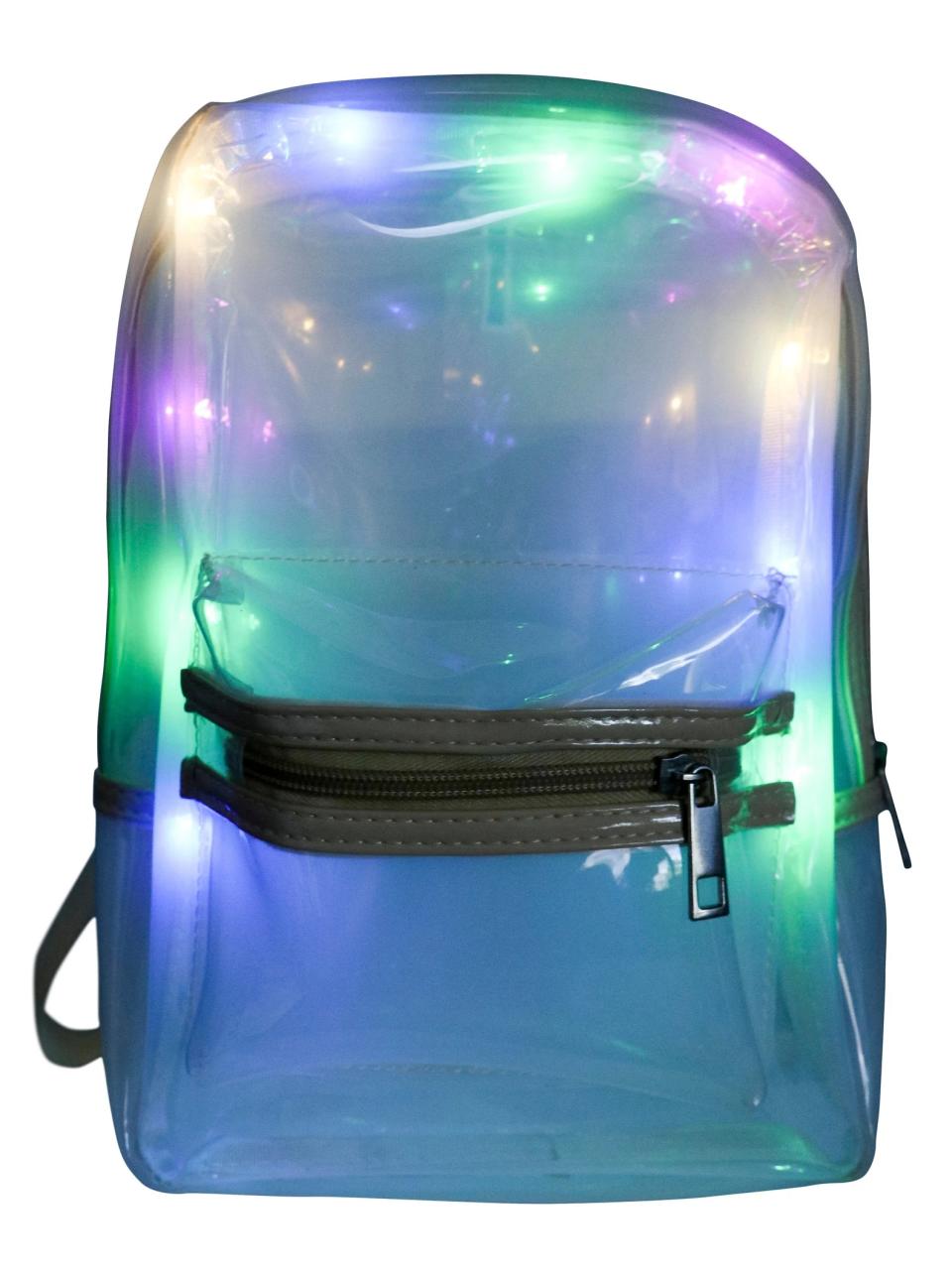 Photo: ArsimusCreations. White PU LED Light Up Backpack. Etsy.