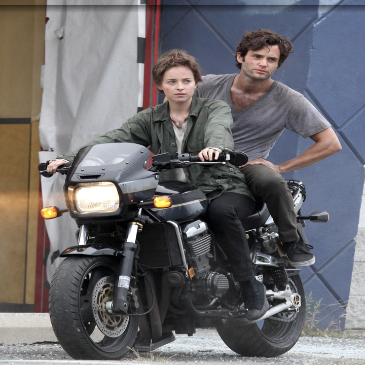Dakota and Penn on a motorcycle