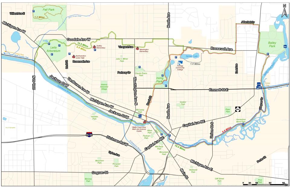 Linear Park trail map.