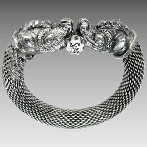 Silver ‘Makra head’ bracelet