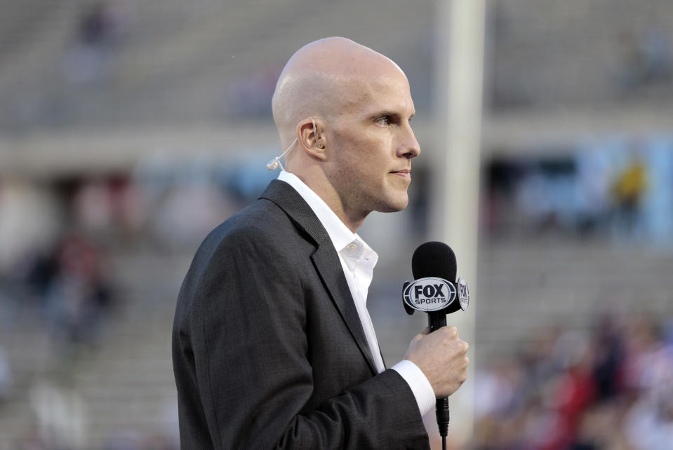 October 10, 2014: Grant Wahl. The Men&#39;s National Team of the United States and the Men&#39;s National Team of Ecuador played to a 1-1 draw in an international friendly at Rentschler Field in East Hartford, CT. (Photo by Fred Kfoury III/Icon Sportswire/Corbis/Icon Sportswire via Getty Images)