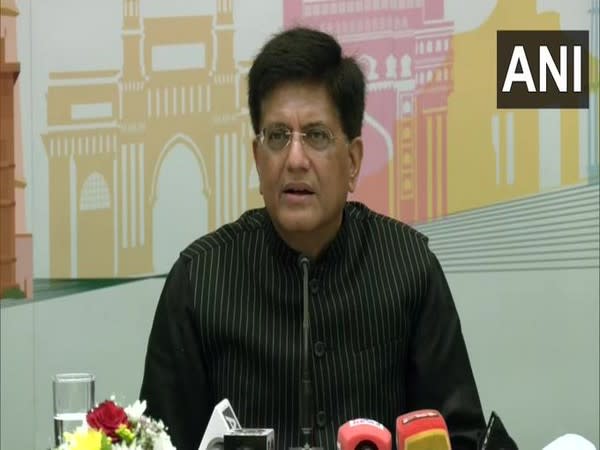 Union Minister Piyush Goyal addressing a press conference in Dubai on Saturday. [Photo/ANI]