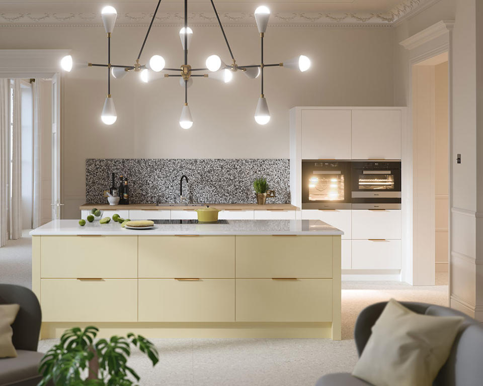 12. Single wall kitchen with an island