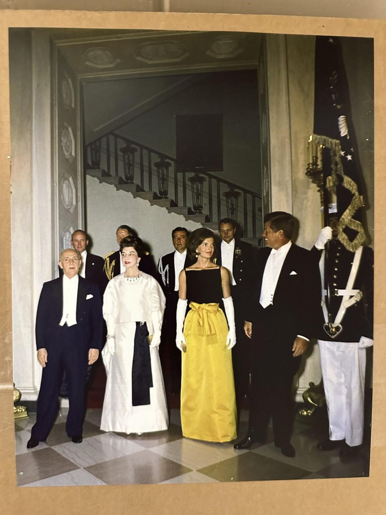 The first lady wore Chez Ninon’s interpretation of a Nina Ricci gown at a 1961 state dinner for the leader of Peru. A reproduction of this dress is featured in the "Endless Summer: Palm Beach Resort Wear" exhibit at the Richard and Pat Johnson Palm Beach County History Museum in West Palm Beach, which runs through May.