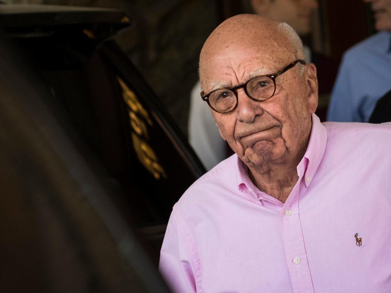 Rupert Murdoch, chairman of News Corp and co-chairman of 21st Century Fox, arrives at the Sun Valley Resort of the annual Allen & Company Sun Valley Conference, July 10, 2018 in Sun Valley, Idaho.