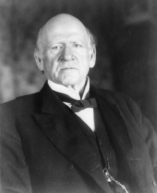 U.S. Supreme Court Justice John Marshall Harlan seen in  1906 portrait. Harlan, who wrote an eloquent dissent in 1896's Plessy v. Ferguson, objected to Oliver Wendell Holmes' ruling in Giles v. Harris on technical grounds, though he added that he believed Giles was entitled to register to vote.