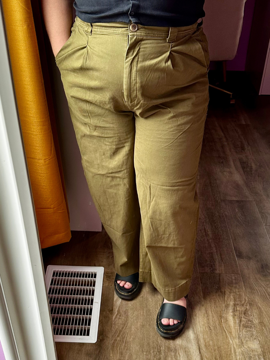 Extra High-Waisted Barrel Wide-Leg Pants  (Photo via Author)