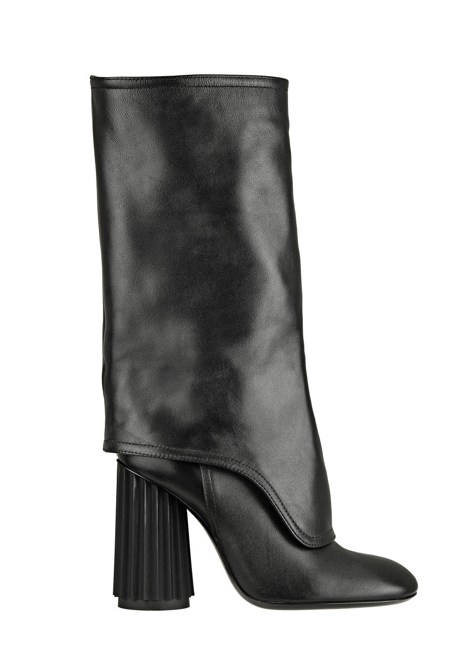 AGL’s foldover boot with a Greek column inspired stacked heel. - Credit: Thomas Wiedenhofer