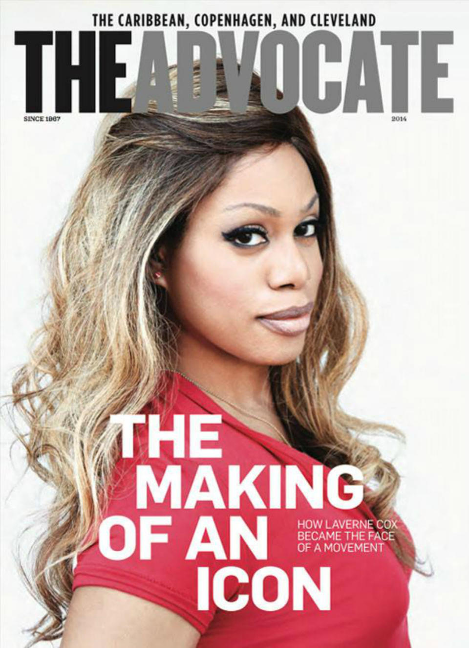 <p>La portada de Time la convirtió oficialmente en un icono a nivel mundial y The Advocate se encargó de explicar por qué Laverne es la cara de un movimiento. (Foto: The Advocate). </p>