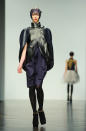 <b><b>London Fashion Week AW13:</b> Bora Aksu</b><br><br>Leather was another key trend on the catwalk.<br><br>Image © PA