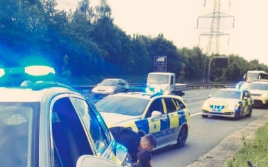 Police arrest the cyclist after he refused to stop