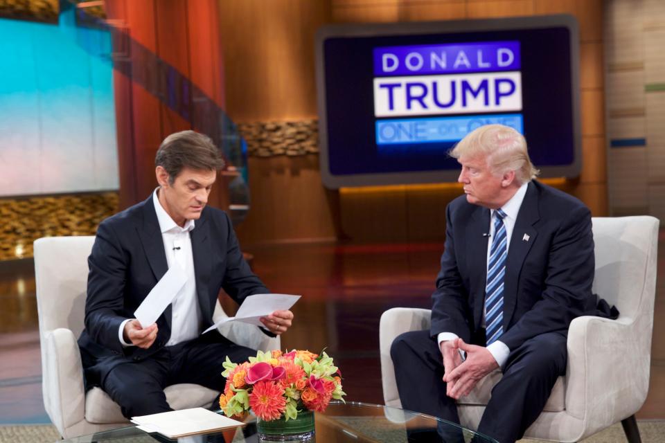 GOP presidential nominee Donald Trump releases medical records to Dr. Mehmet Oz on "The Dr. Oz Show" on Sept. 14, 2016.