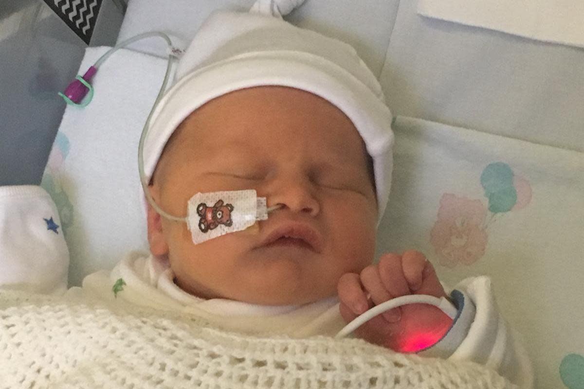 Expectations - Rachel Witney said her son Austin who had a stroke only 12 minutes after he was born is now doing "incredibly well" <i>(Image: Submitted)</i>