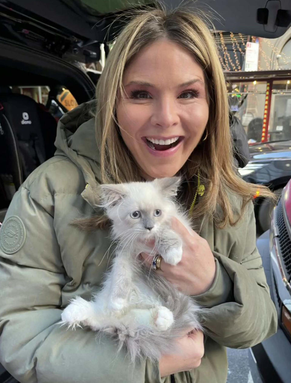 Jenna Bush and her new cat Mango. (Courtesy Jenna Bush-Hager)