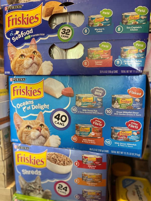 Donations of pet food are seen at the South Shore Pet Food Pantry near Boston