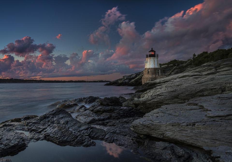 <p>Newport, Rhode Island is home to the charming Castle Hill lighthouse that keeps boats away from the rocky shoreline. </p>