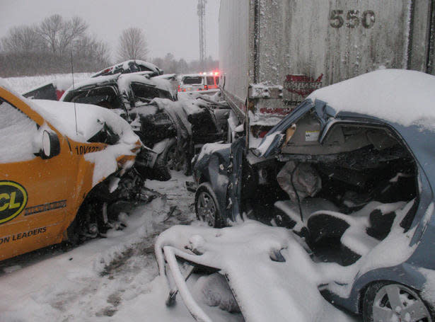 The scene on westbound 401, east of Oshawa, Friday, Jan. 25.