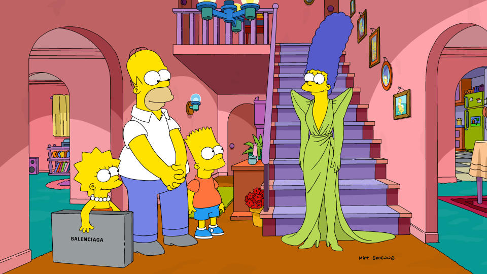 Marge Simpson wears Balenciaga in the bespoke episode. - Credit: Courtesy