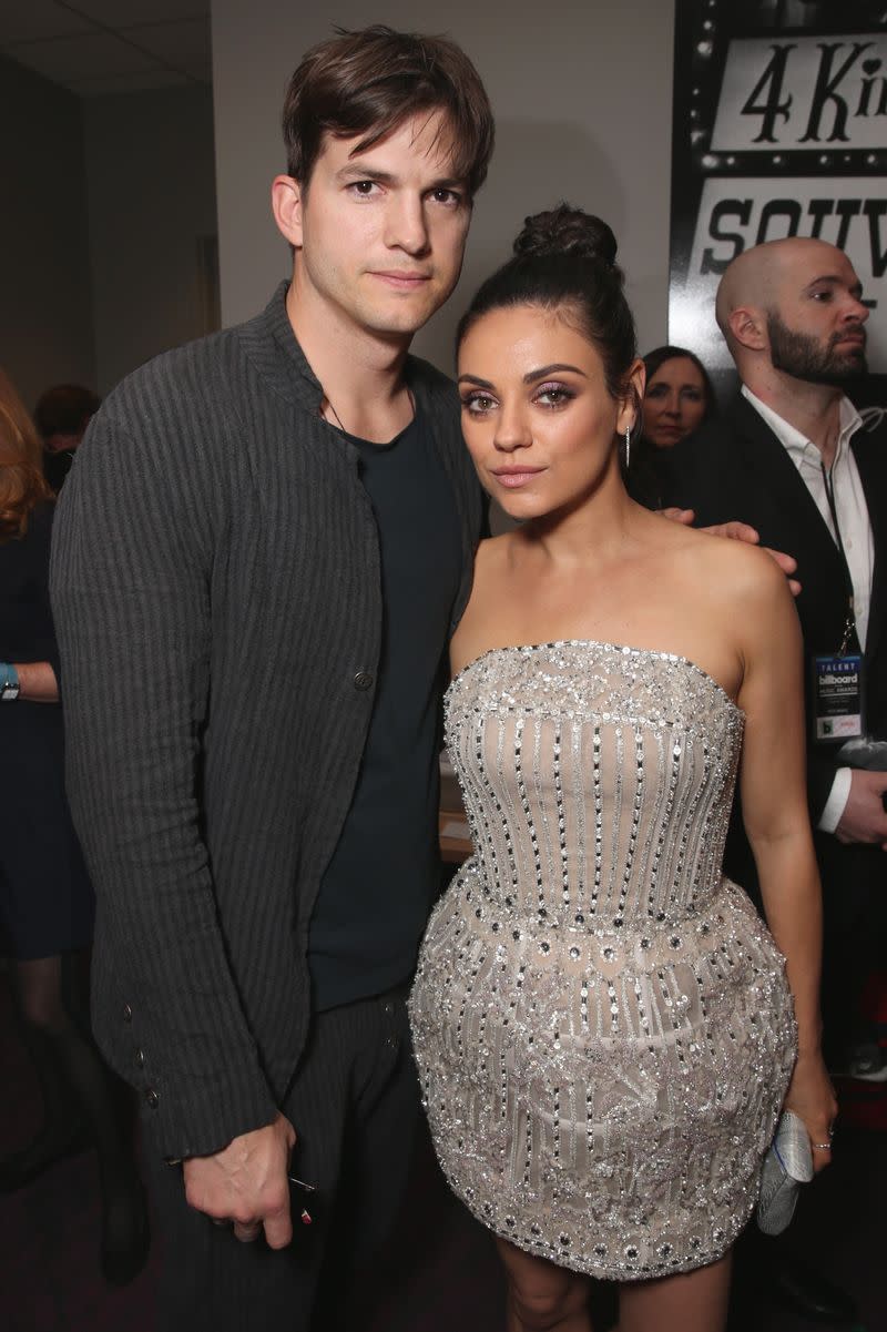 <p> For Mila Kunis and Ashton Kutcher, their on-screen love started with an innocent kiss on the set of&#xA0;<em>That &apos;70s Show</em>, but their IRL relationship didn&apos;t blossom until Kutcher&apos;s split with Demi Moore in 2011 and Kunis&apos; with Macaulay Culkin. Sparks flew when Kunis saw Kutcher at an awards show. </p> <p> Kunis told&#xA0;Howard Stern, &quot;So I see this guy and I see his back and he&apos;s really tall and then [Kutcher] just turns around and it was literally like if we were in a movie, the music would start playing...I think that he, for the first time ever, took my breath away.&quot; </p>