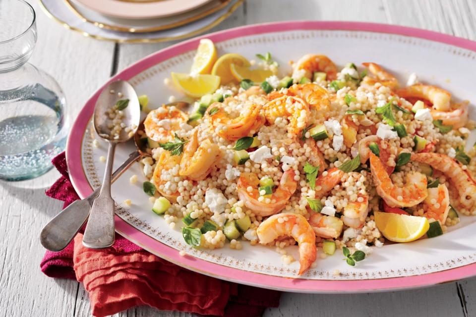 Garlic Shrimp and Herbed Couscous Salad