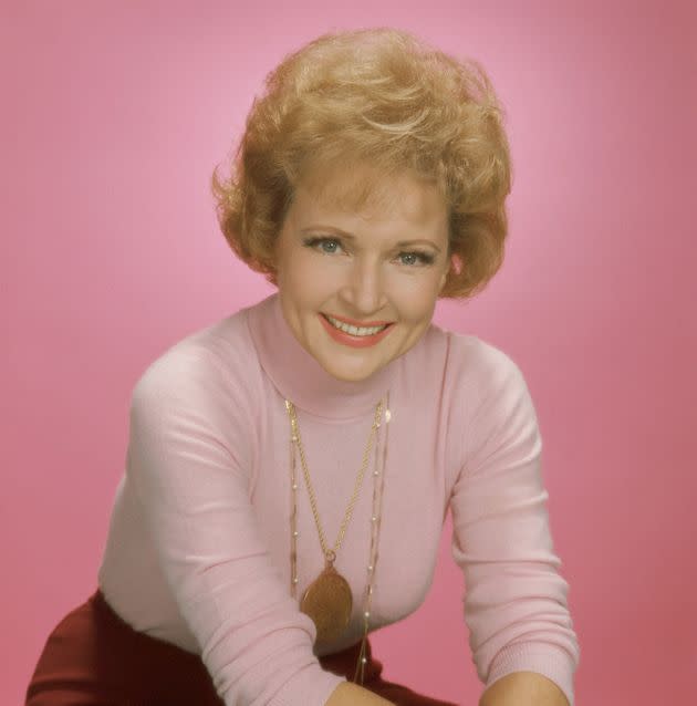 White in her role as Sue Ann Nivens in a 1974 publicity portrait for the CBS comedy 