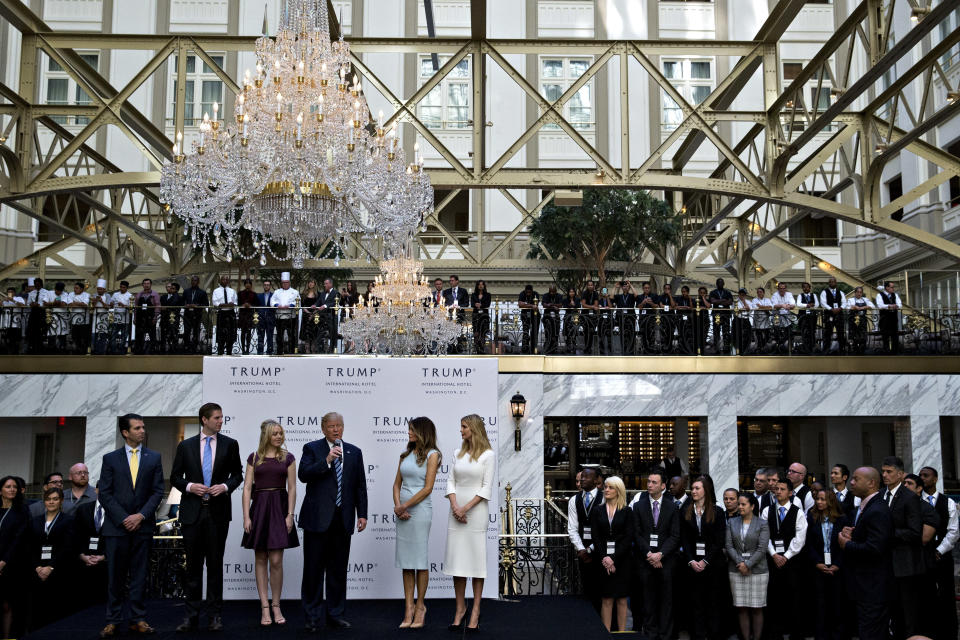 One provision of the bill would ban presidents from contracting with the government. This would prevent President Donald Trump from leasing government property for his Washington, D.C., hotel. (Photo: Bloomberg via Getty Images)