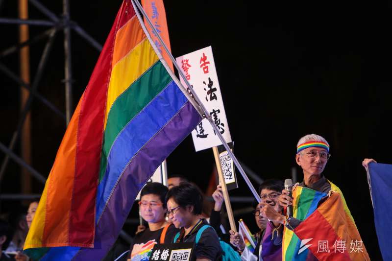 20171028-同志平權運動先驅祈家威出席2017台灣同志遊行晚會活動。（顏麟宇攝）