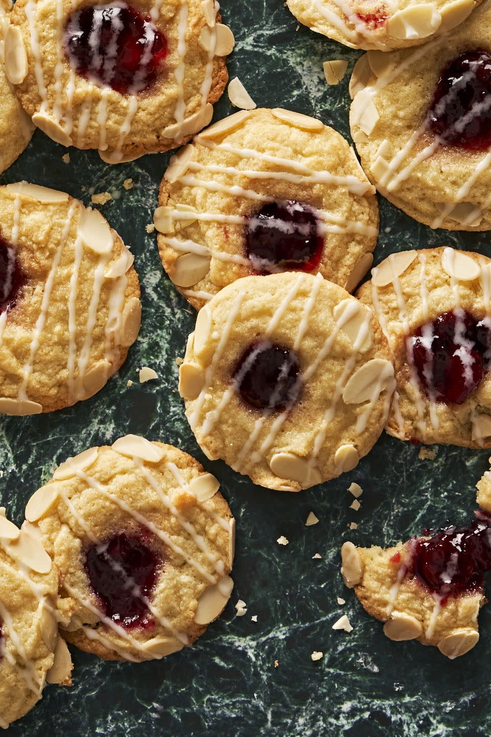 cherry bakewell cookies