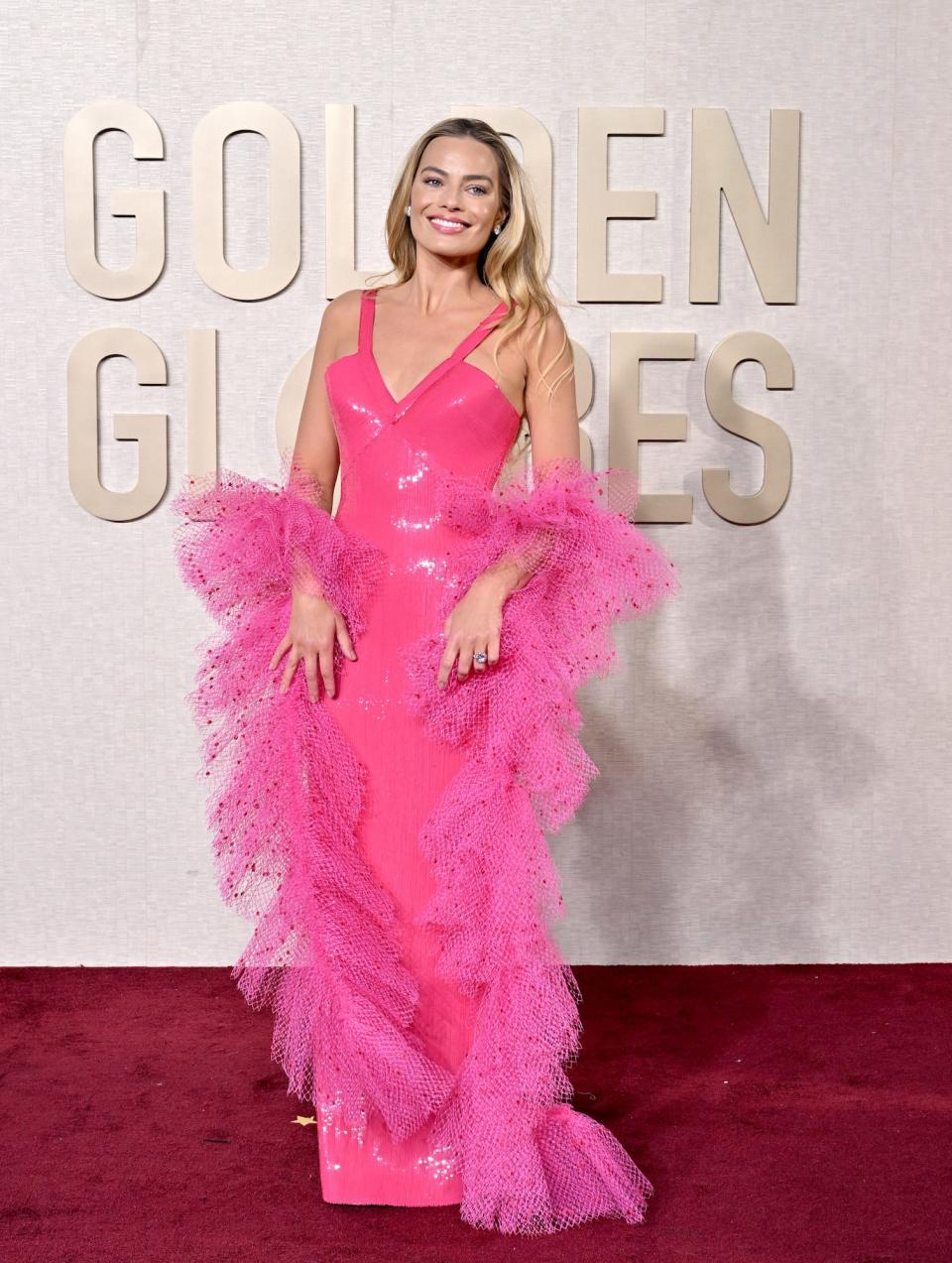 Margot Robbie attends the 2024 Golden Globes.