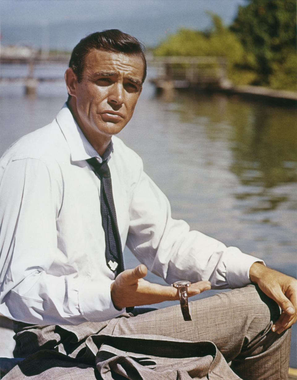 Actor Sean Connery on the set of "Dr No". (Photo by Sunset Boulevard/Corbis via Getty Images)