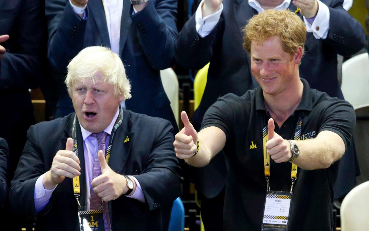Boris Johnson and Prince Harry at the 2014 Invictus Games - Getty 