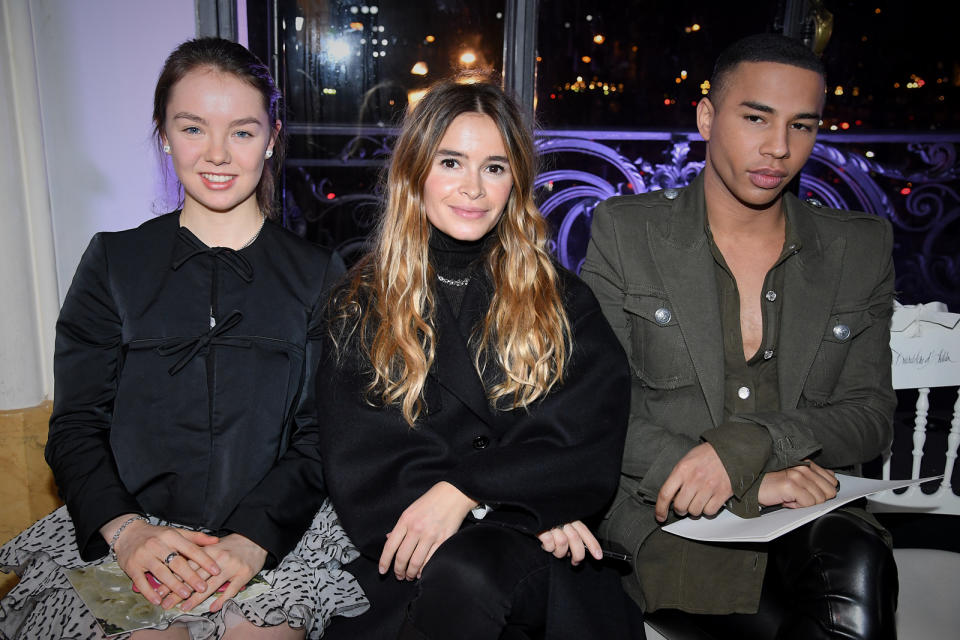 Princess Alexandra of Hanover, Miroslava Duma and Olivier Rousteing attend the Giambattista Valli show in January 2018 in Paris, France. [Photo: Getty]