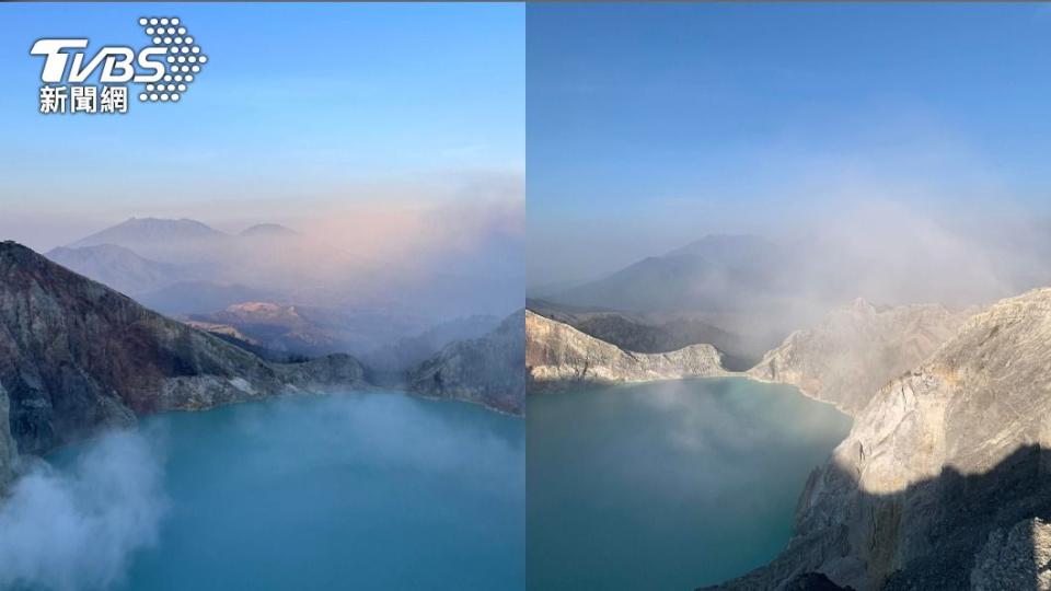 伊真火山因地質奇觀加上是全世界唯二能看見藍色火焰的地方，因此吸引不少旅客前來。（圖／TVBS）