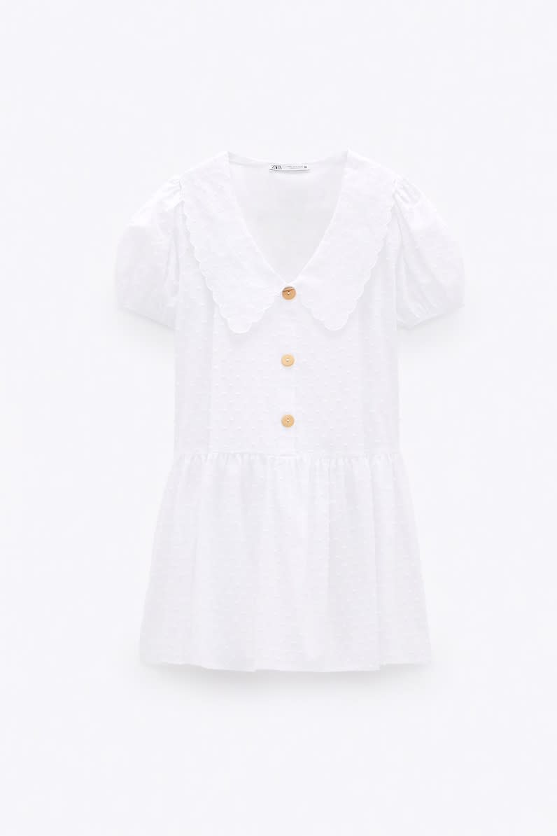 Robe courte en plumettis, Zara