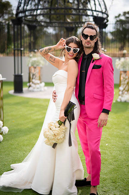 Claire and Jesse on their wedding day