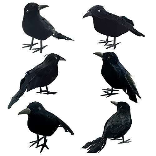 Set of 6 Decorative Black Crows