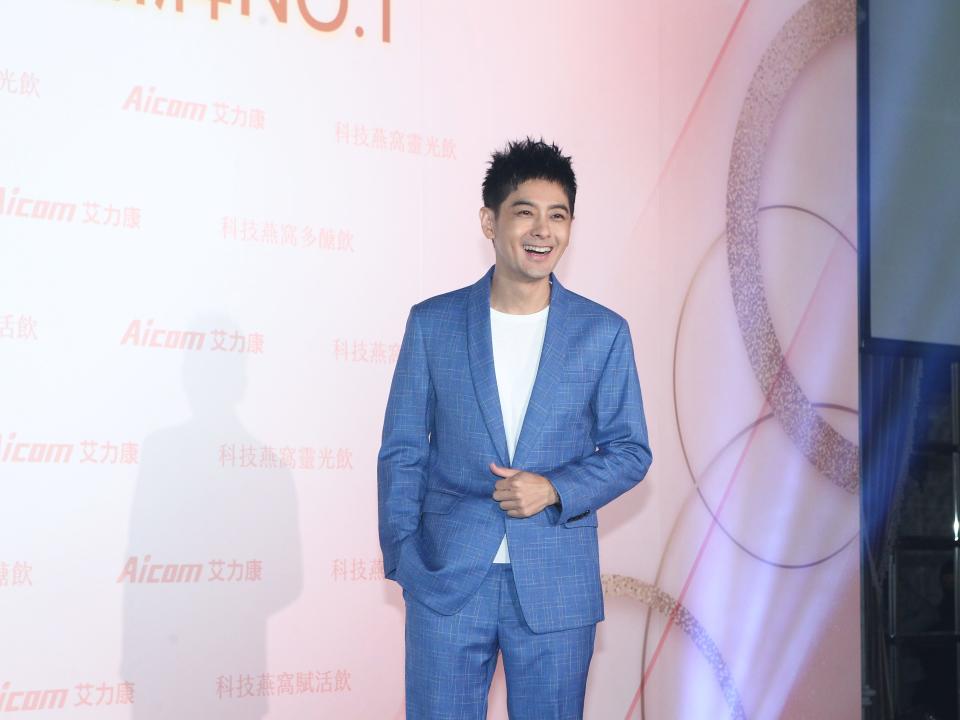 Actor Jimmy Lin Chih-ying attends Aicom promotional event on March 23, 2022 in Taipei, Taiwan of China